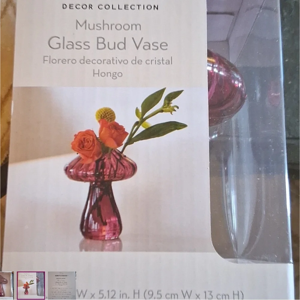 Kirkton House Purple Glass Bud Vase Hippie Mushroom Airtight 3.74” X 5.12” NWT